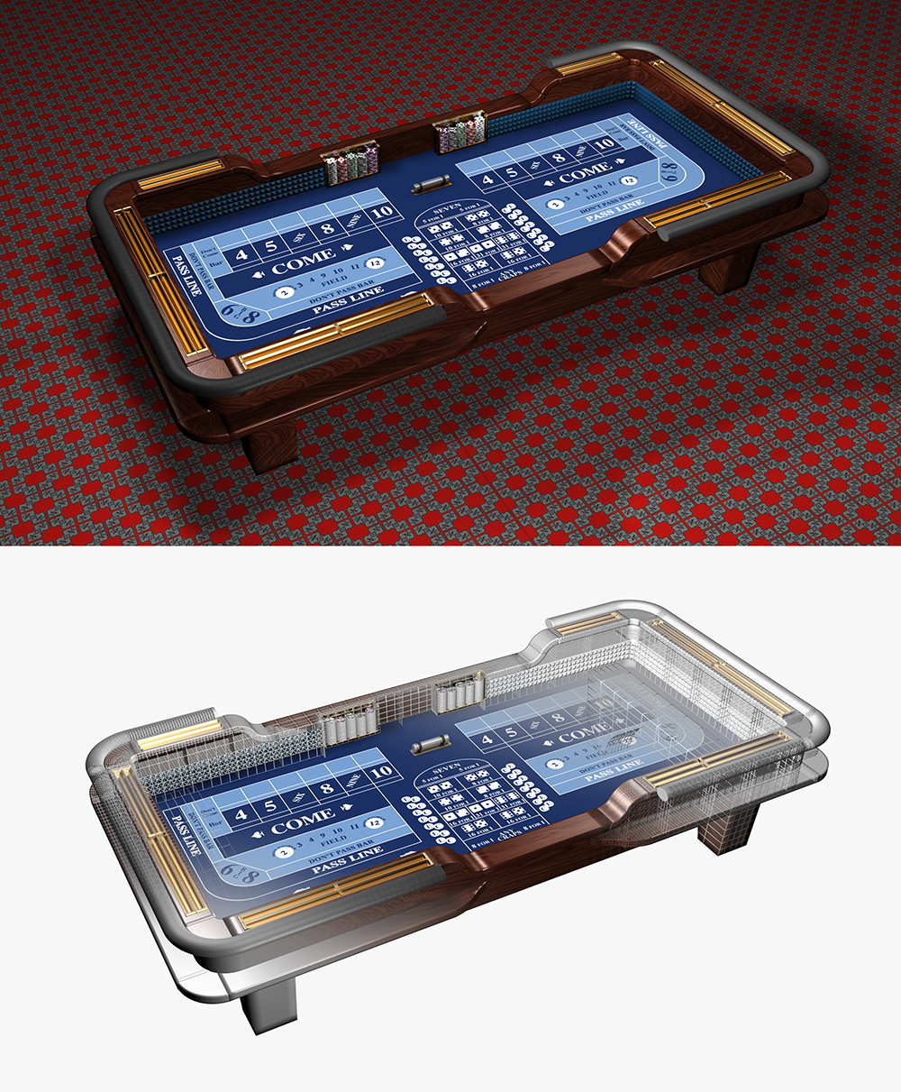 3D Casino Crap Table